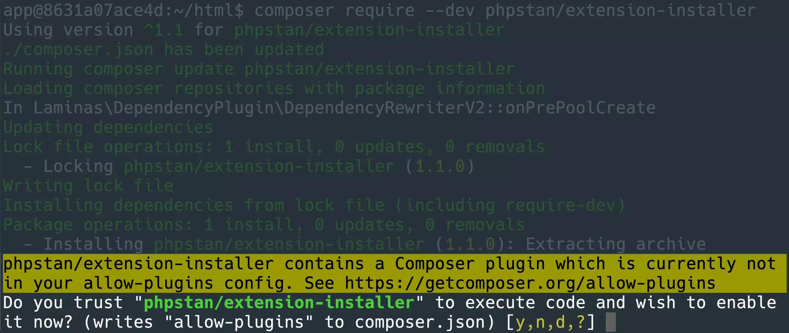 Composer allow-plugins prompt