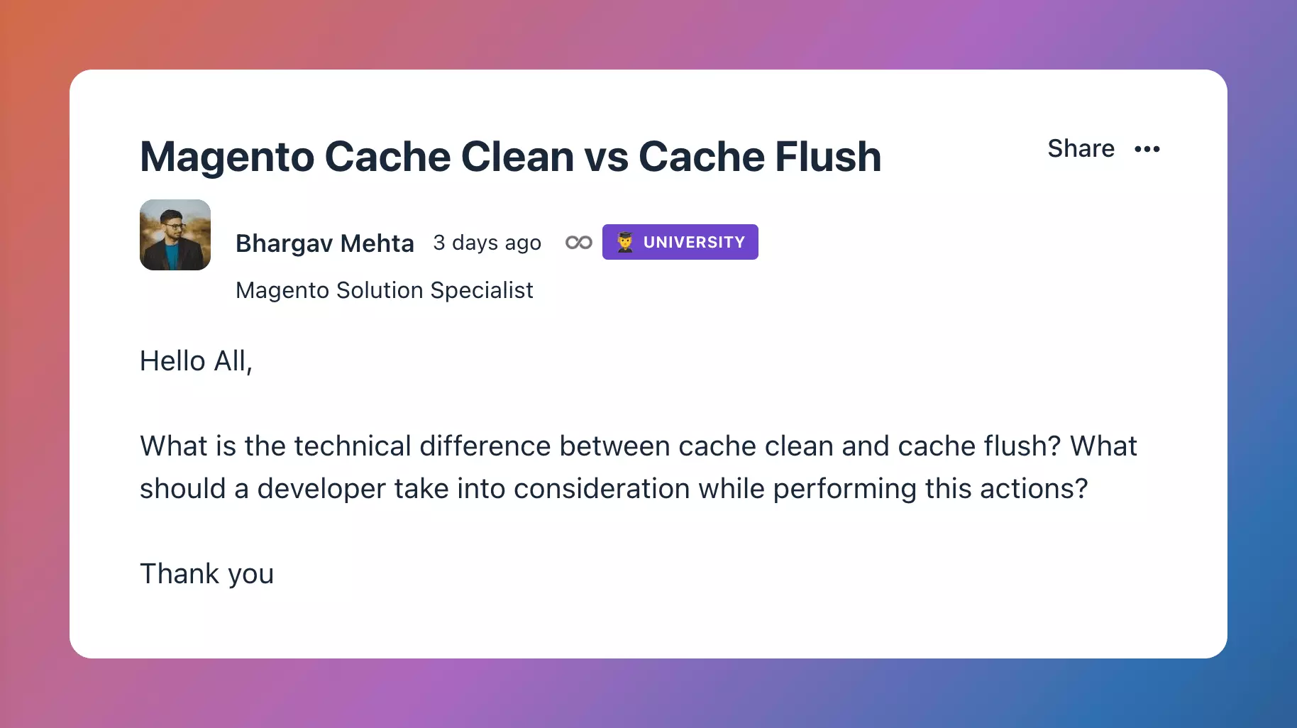 Question about Magento cache:clean vs cache:flush