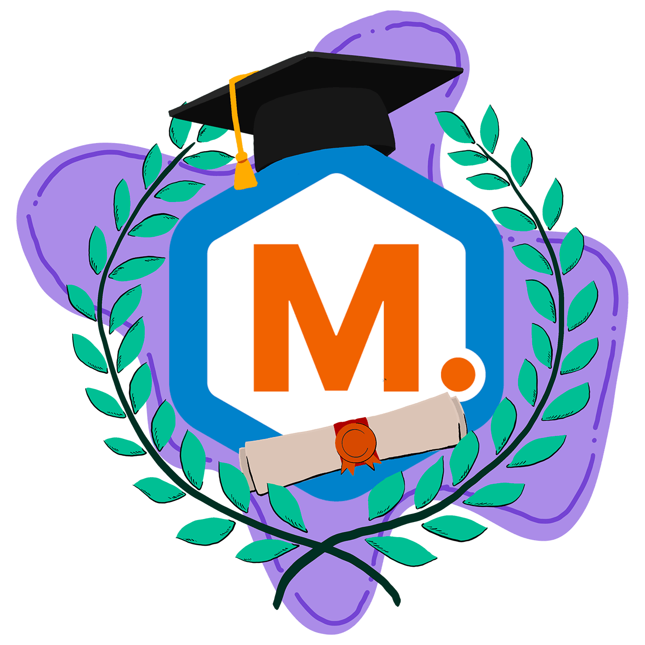 Graduation cap on M.academy
