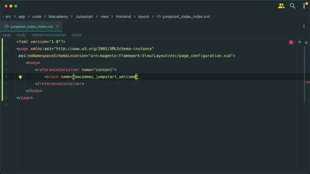 Display a template in a block