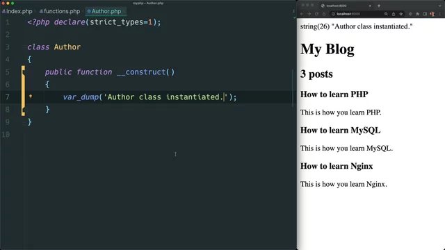 Run code when creating a class with a constructor