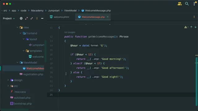 Implement a View Model within a layout block