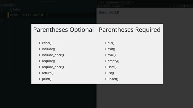 Call PHP language constructs with an alternate method