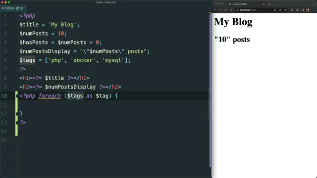 Display array contents with a foreach loop