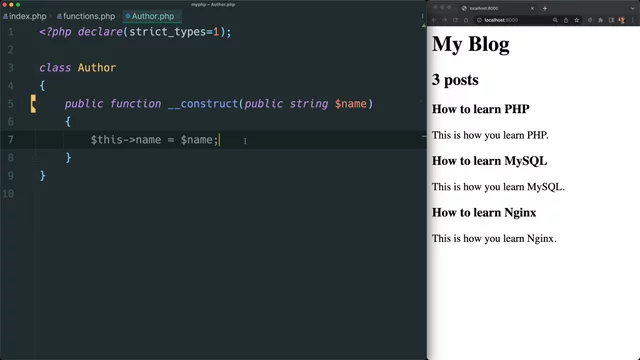 Create promoted properties in PHP 8 classes
