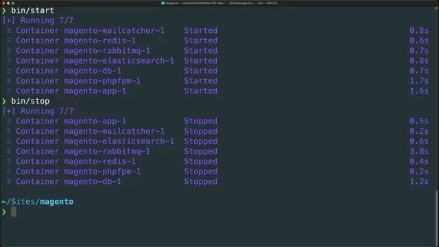 Start, stop, restart, and check container status