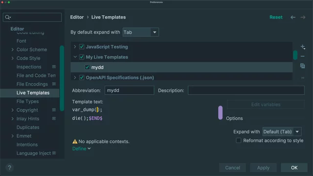 Create a Live Template