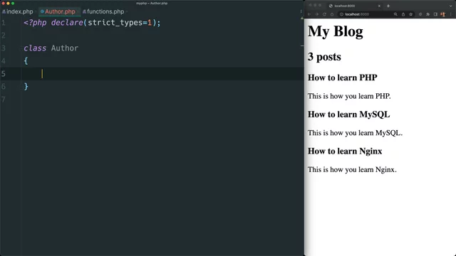 Create and instantiate a class