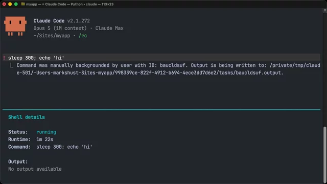 Backgrounding tasks and sessions