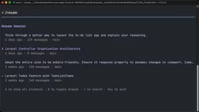 Resume or continue a coding session in Claude Code