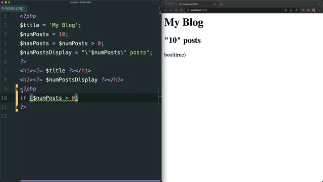 Conditionally execute code with an if statement