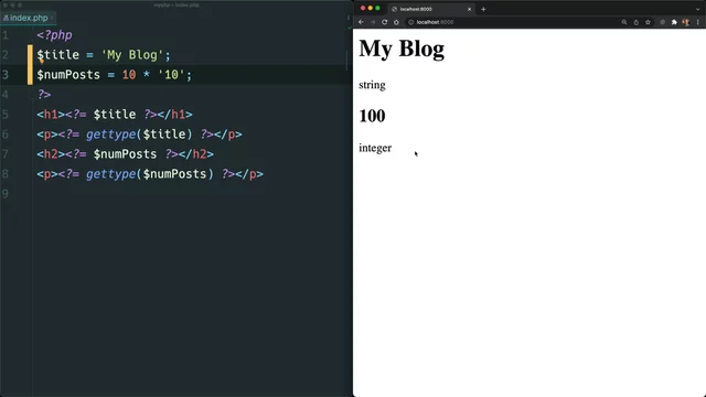 Use type juggling and coercion