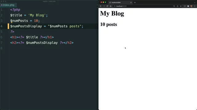 Use string interpolation and escaping