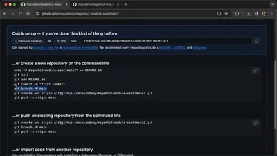 Push the module to GitHub from Magento