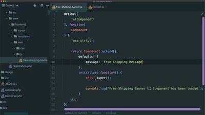 Use the UI component defaults property