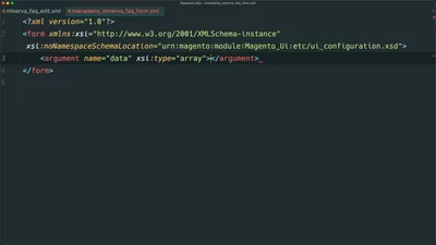 Create the structure of an admin form UI component