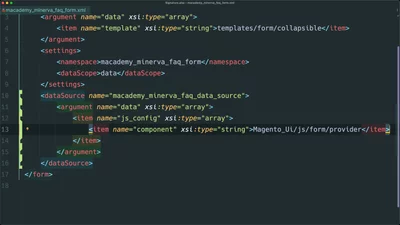 Define a UI component data provider using dataSource