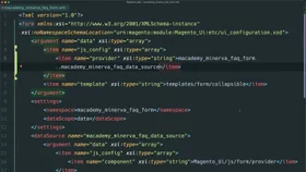 Define the data source as a dependency for a UI component in Magento