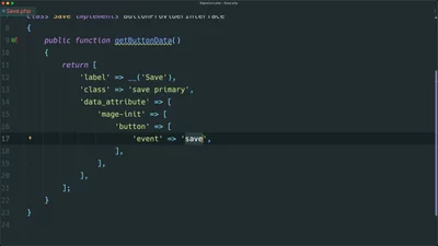 Create a save button for an admin form UI component