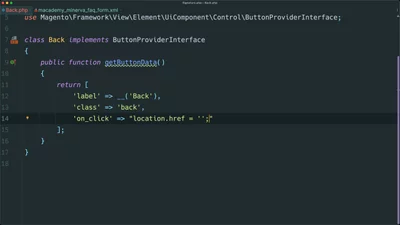 Create a back button to cancel an admin form submission