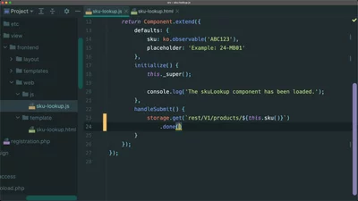 Create a basic Ajax request for a Knockout.js template