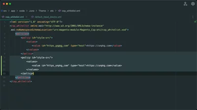 Include an external JavaScript file with XML