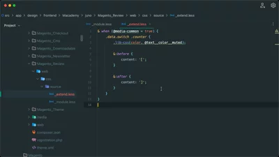 Extend a specific module's LESS file