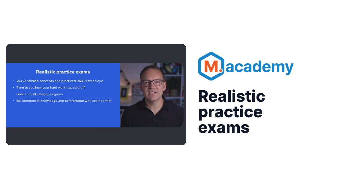 Realistic practice exams - Developer Lesson